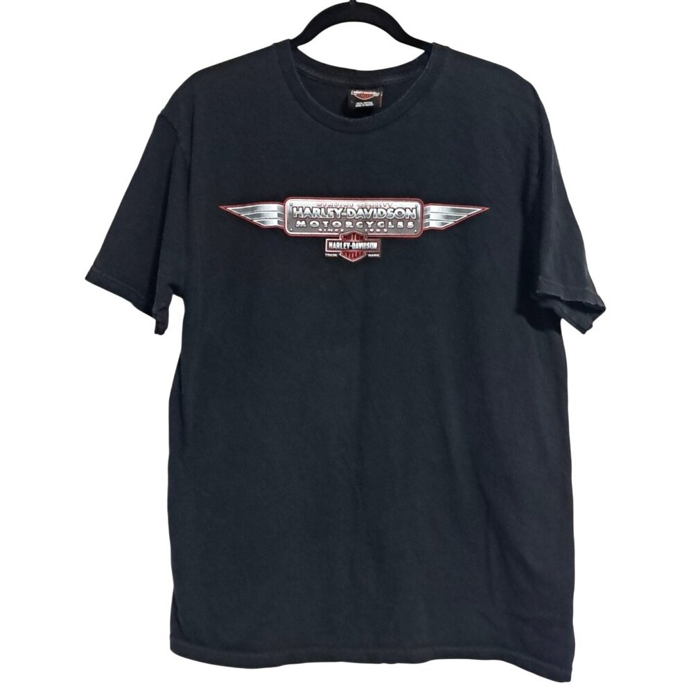 Mens Harley-Davidson Black Graphic T-Shirt L 100% Cotton Marysville‎ WA